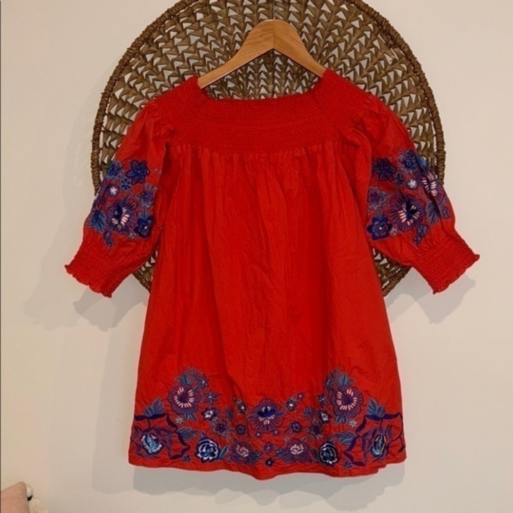 Parker New York Embroidered Floral Tunic Dress – XS – Like New – Retails $245
